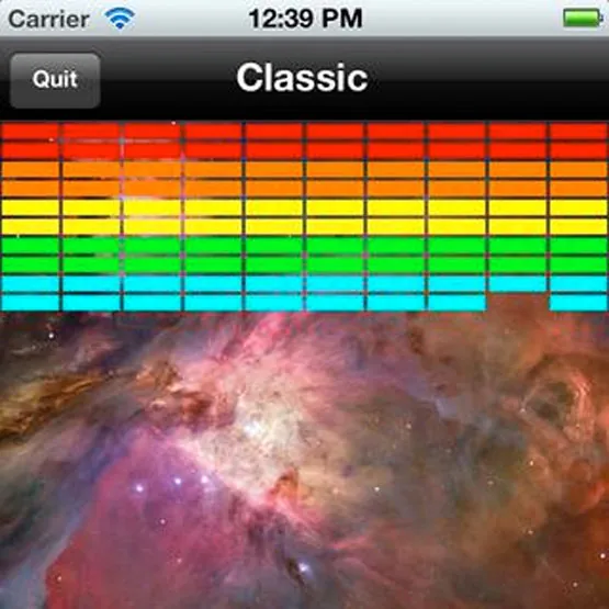 Screenshot of BreakOSC!, a brick-breaker game