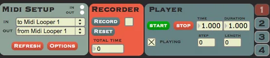 Screenshot of MIDI Looper